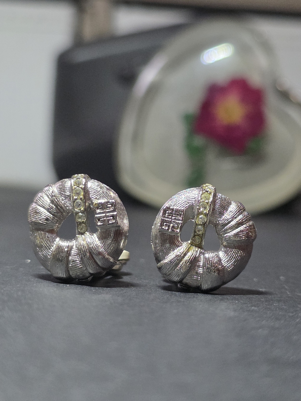 Givenchy Two-Tone Knot With Studs, Clip-on Earrings